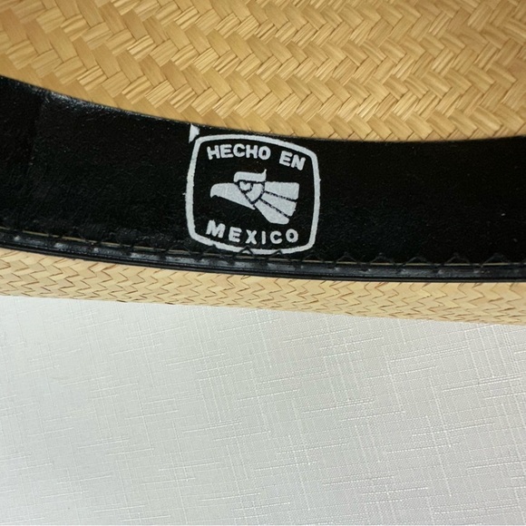 San Francisco Size 6 7/8 Made in Mexico Straw Cowboy Hat - Picture 9 of 12